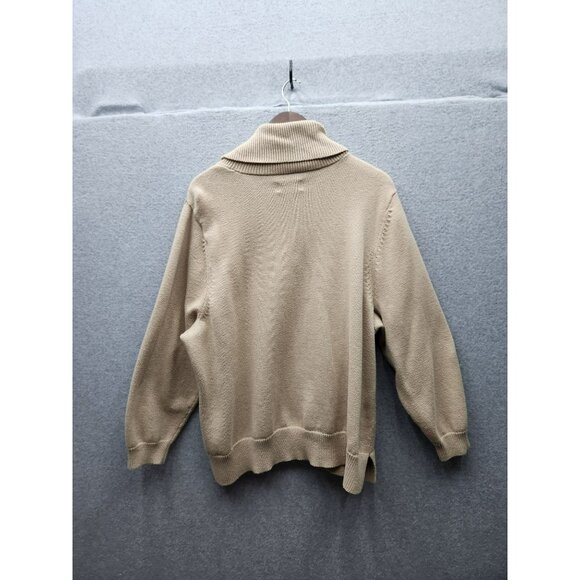 VTG Norm Thompson Womens Tan Fox Print Turtleneck Sweater 3X Cotton Blend - Picture 4 of 4